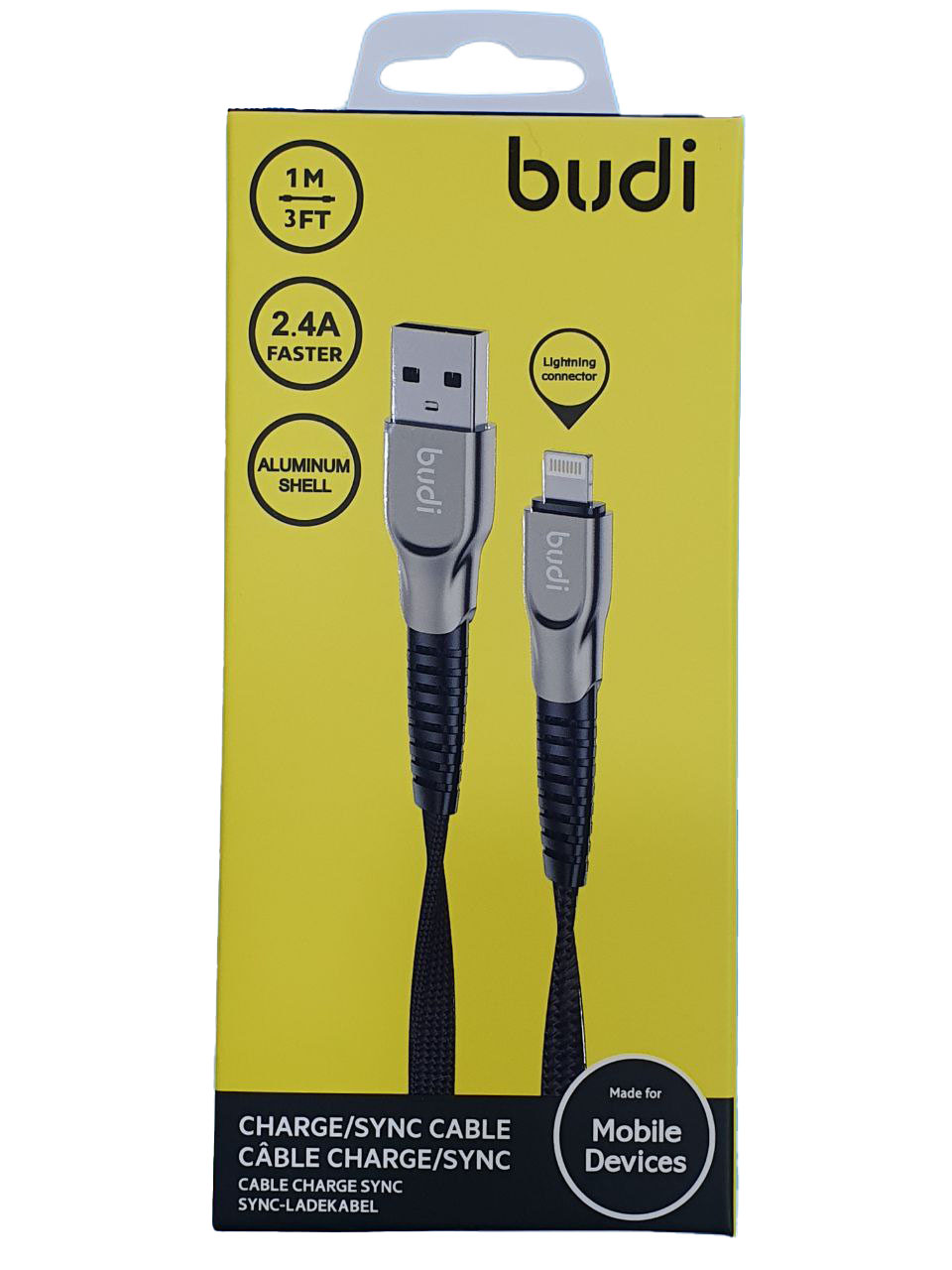 کابل کنفی میکرو بودی / budi USB-A to micro